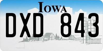 IA license plate DXD843