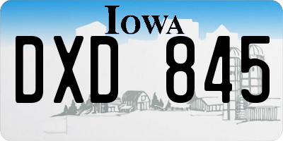 IA license plate DXD845