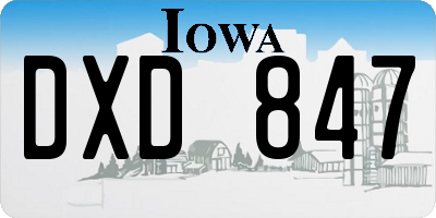 IA license plate DXD847