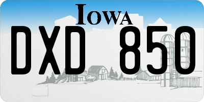 IA license plate DXD850