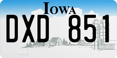 IA license plate DXD851