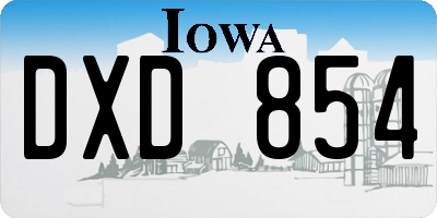 IA license plate DXD854
