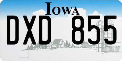 IA license plate DXD855