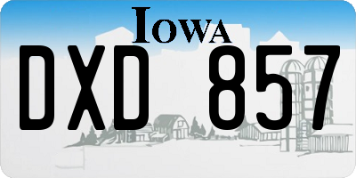 IA license plate DXD857