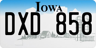 IA license plate DXD858
