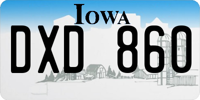IA license plate DXD860