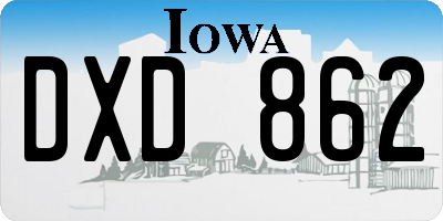 IA license plate DXD862