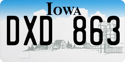 IA license plate DXD863
