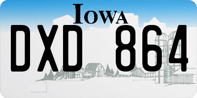 IA license plate DXD864