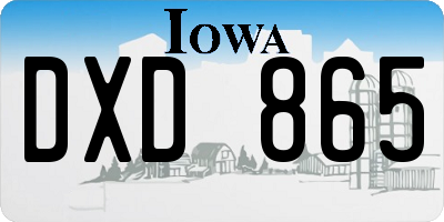 IA license plate DXD865