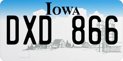 IA license plate DXD866