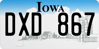 IA license plate DXD867