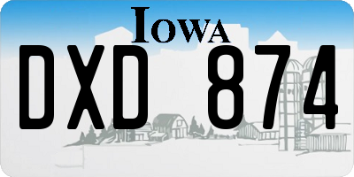 IA license plate DXD874