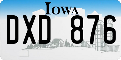 IA license plate DXD876