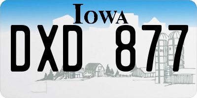 IA license plate DXD877