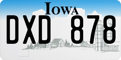 IA license plate DXD878