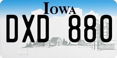 IA license plate DXD880