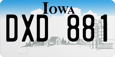 IA license plate DXD881