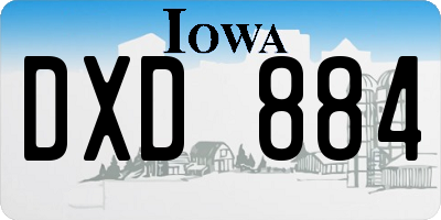 IA license plate DXD884
