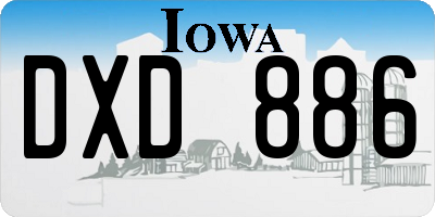 IA license plate DXD886