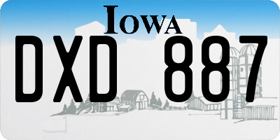 IA license plate DXD887