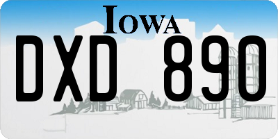 IA license plate DXD890