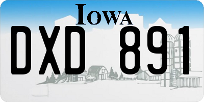 IA license plate DXD891