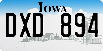 IA license plate DXD894