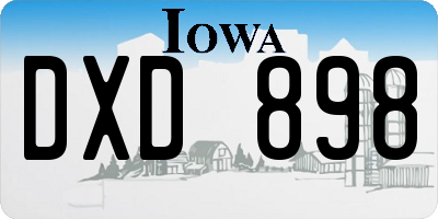 IA license plate DXD898