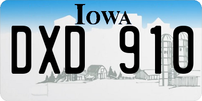 IA license plate DXD910
