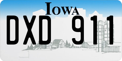 IA license plate DXD911