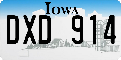 IA license plate DXD914
