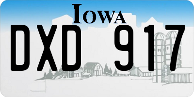 IA license plate DXD917