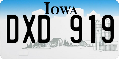 IA license plate DXD919