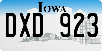 IA license plate DXD923