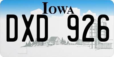 IA license plate DXD926