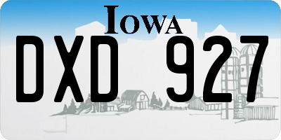 IA license plate DXD927