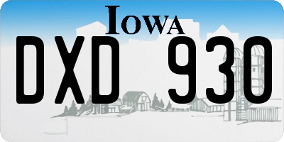 IA license plate DXD930