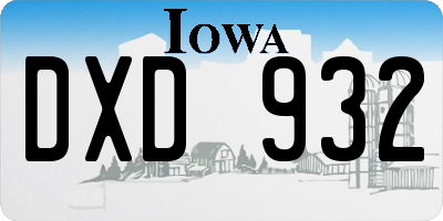IA license plate DXD932