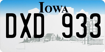 IA license plate DXD933