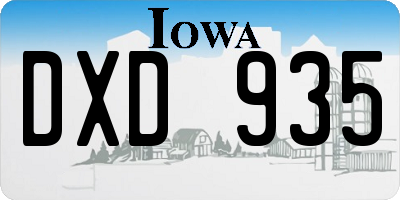 IA license plate DXD935