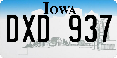 IA license plate DXD937