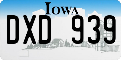IA license plate DXD939