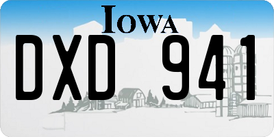 IA license plate DXD941