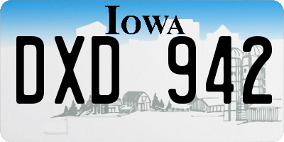 IA license plate DXD942