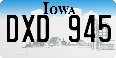 IA license plate DXD945