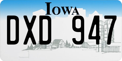 IA license plate DXD947