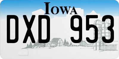 IA license plate DXD953