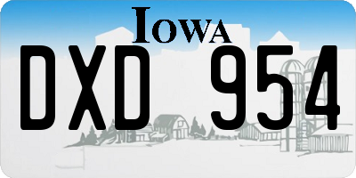 IA license plate DXD954