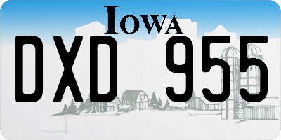 IA license plate DXD955